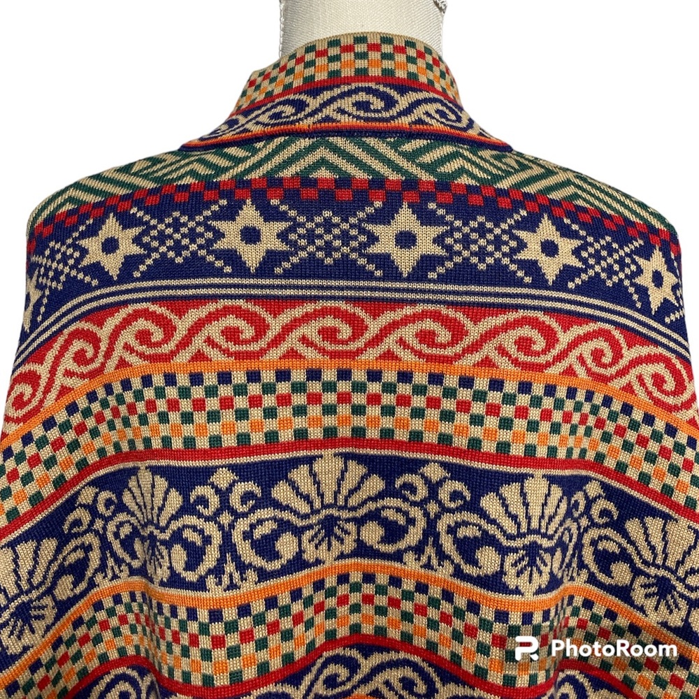 Punt Roma Multi Colored Geometric Knit Pincho - Picture 5 of 12